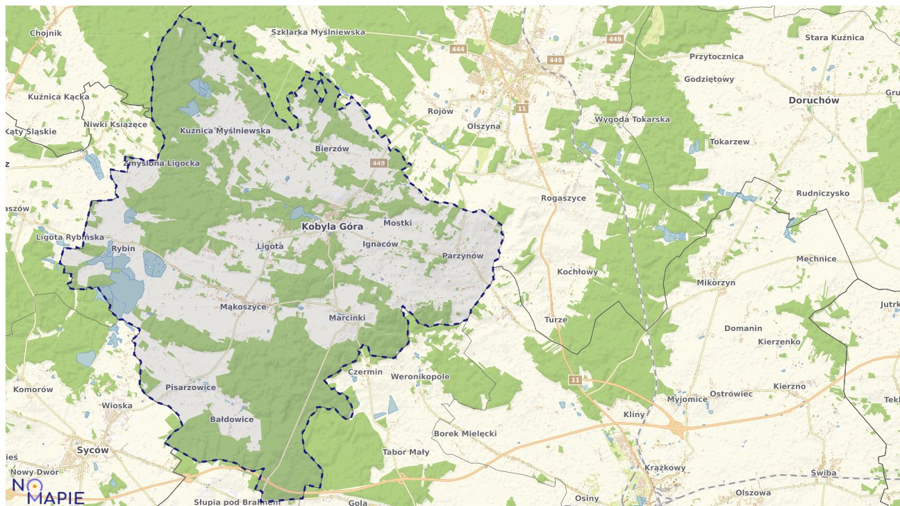 Mapa obszarów ochrony przyrody Kobylej Góry