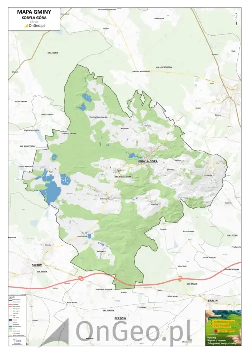 Mapa gminy Kobyla Góra